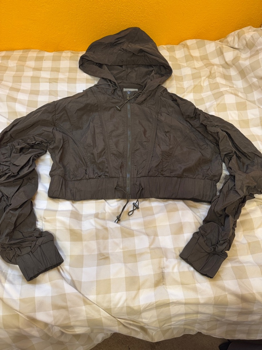 POPLEX Hooded Windbreaker Jacket - OLIVE